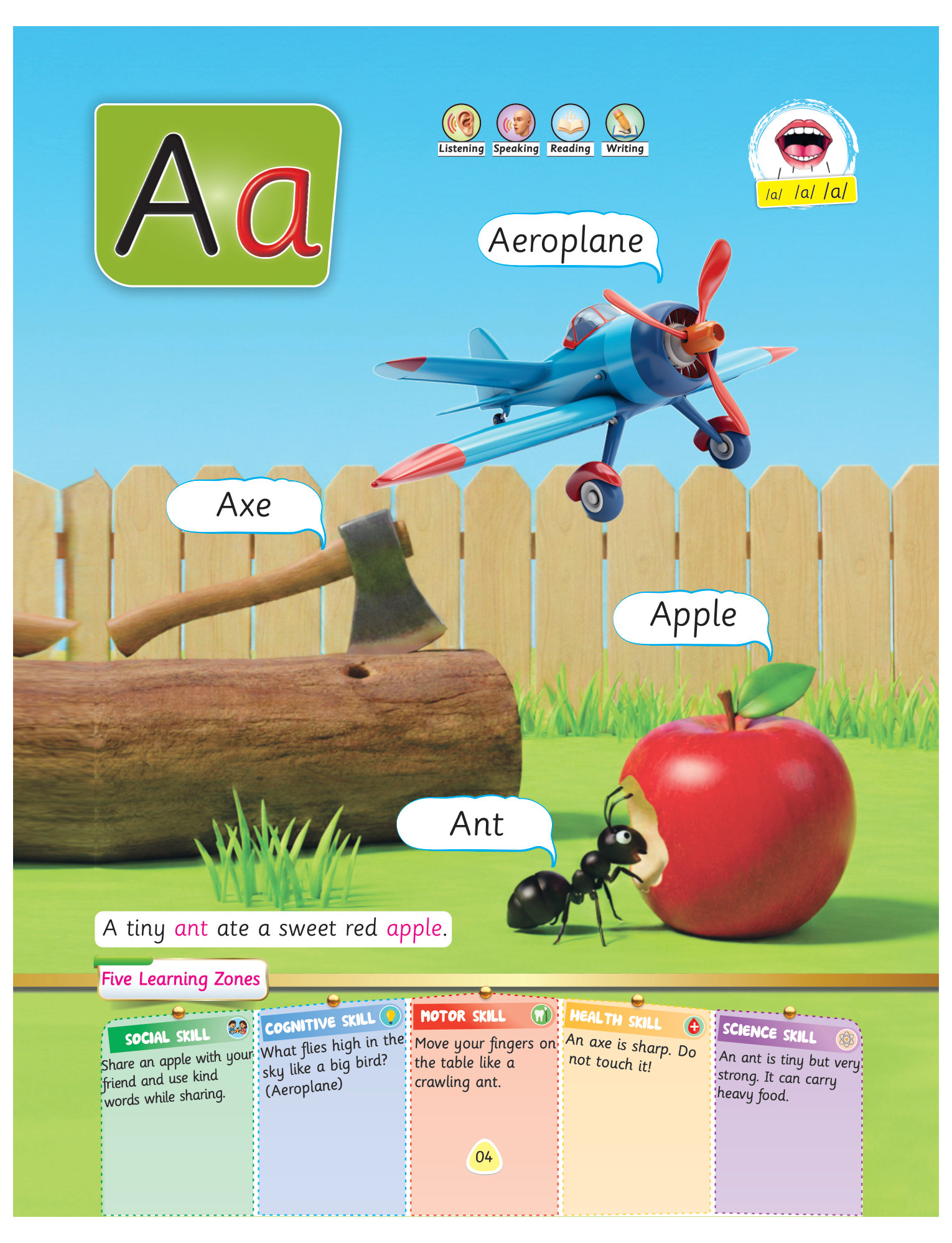 Letter A book page