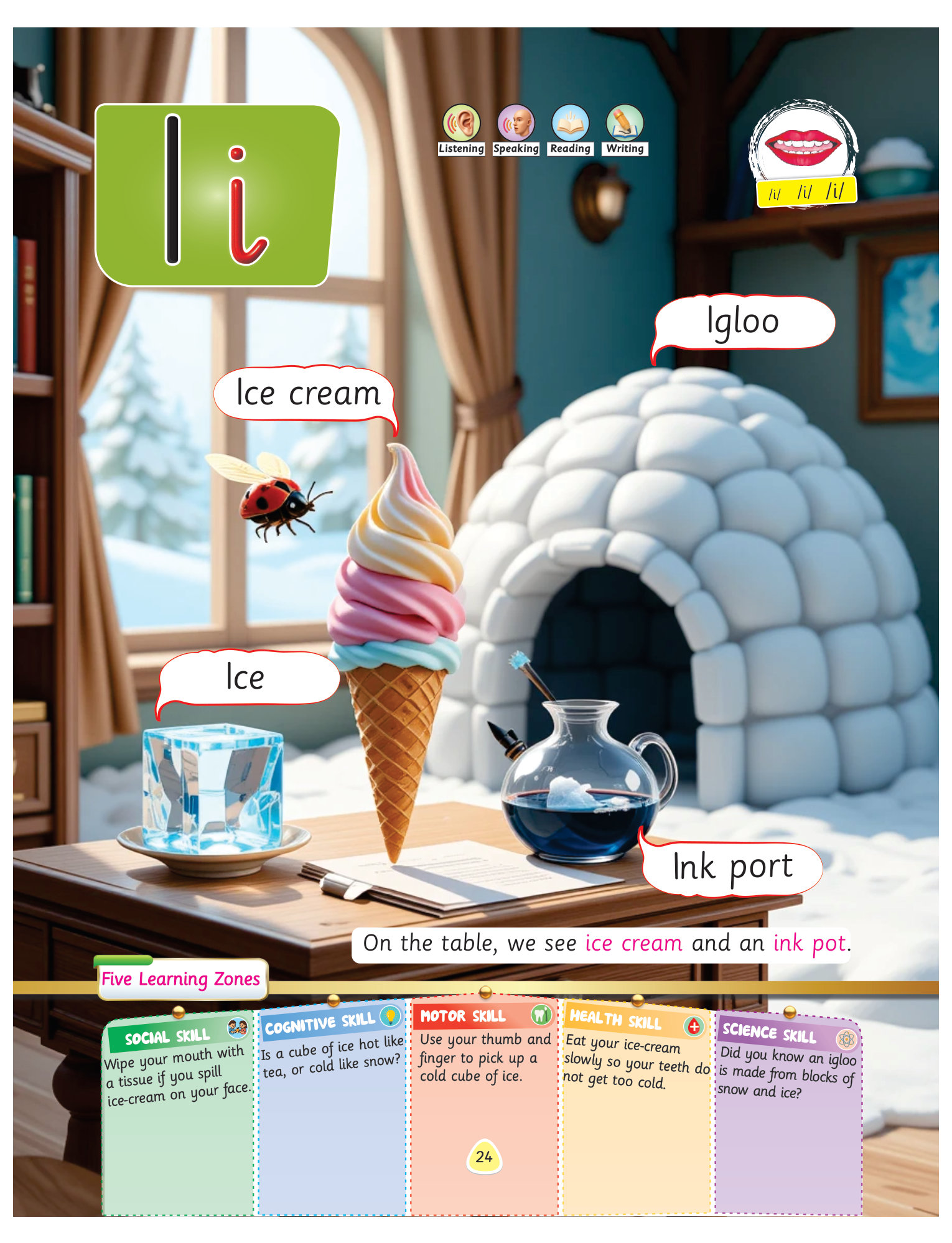 Letter A book page