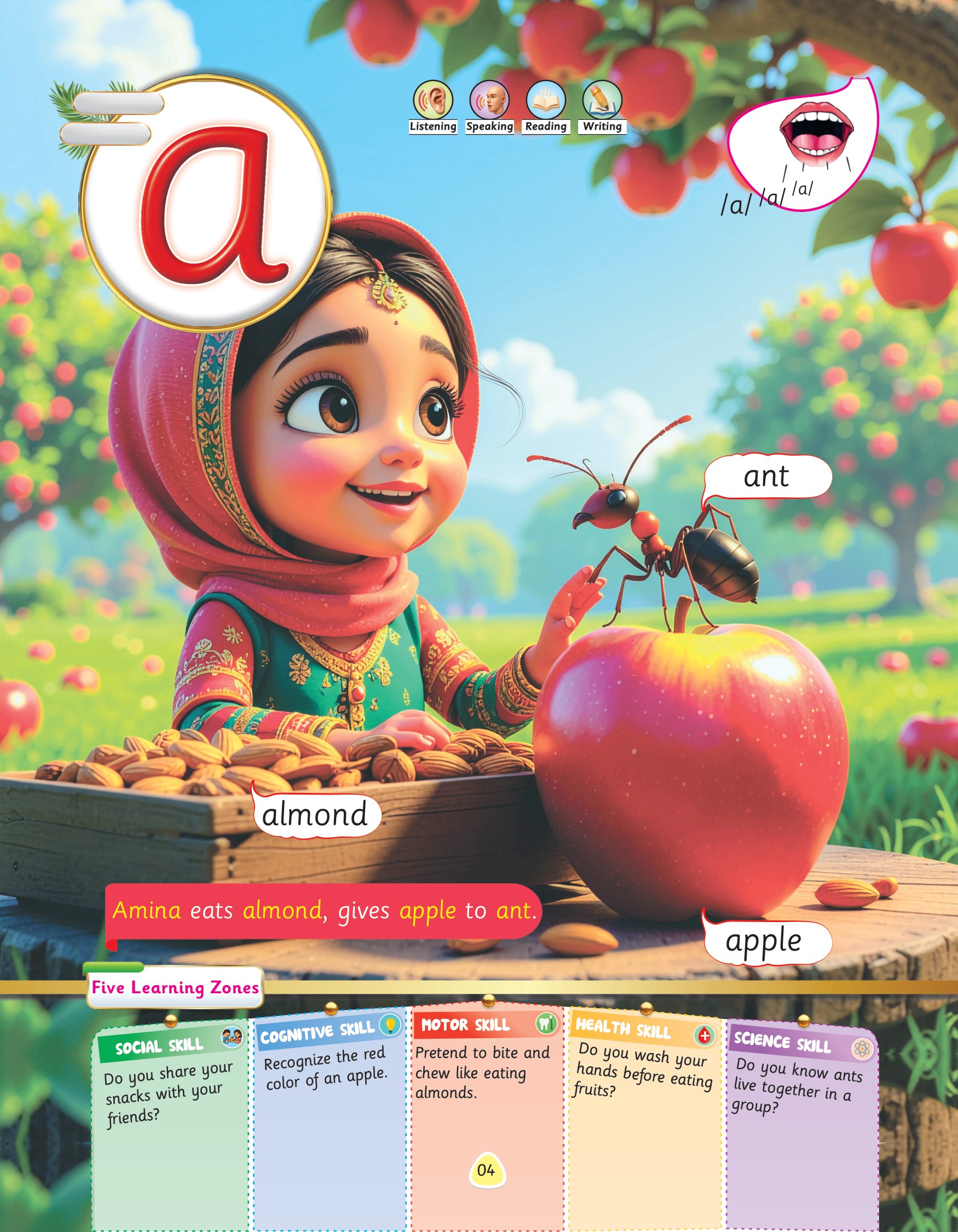 Letter A book page