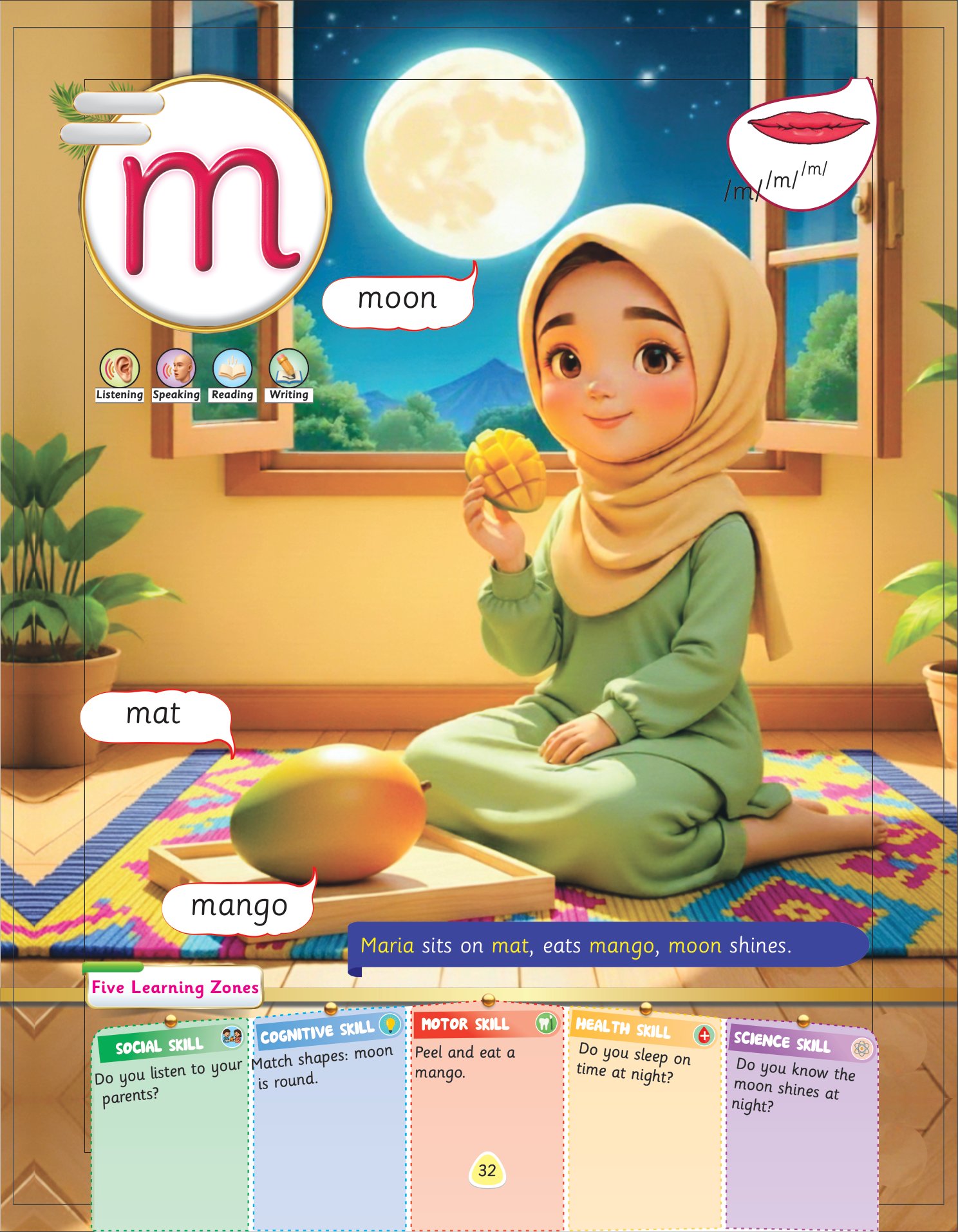 Letter A book page